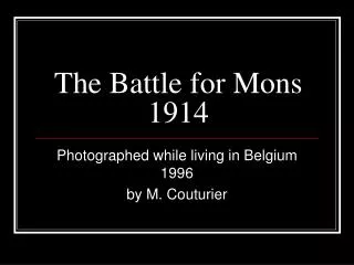 The Battle for Mons 1914