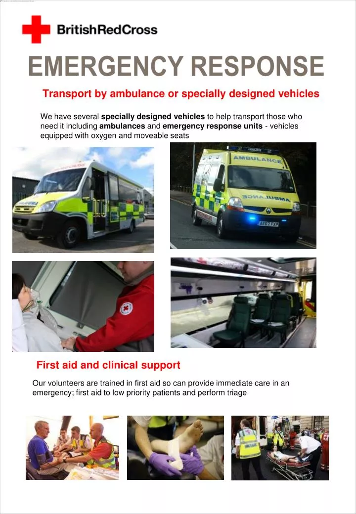 transport by ambulance or specially designed vehicles