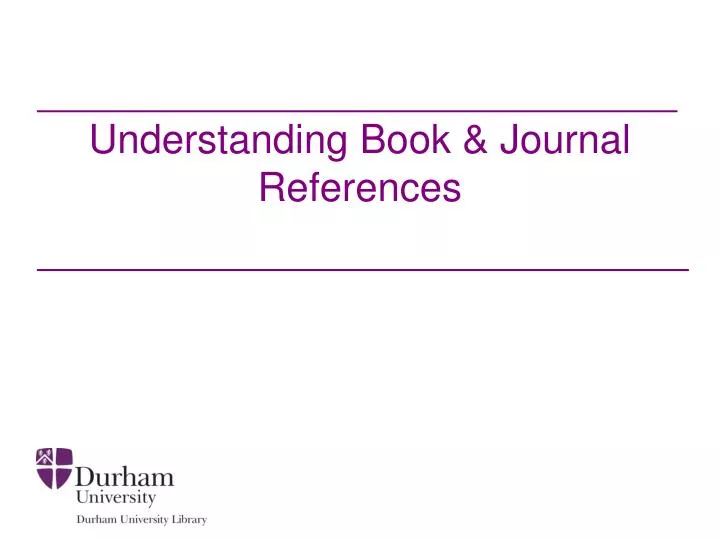 understanding book journal references
