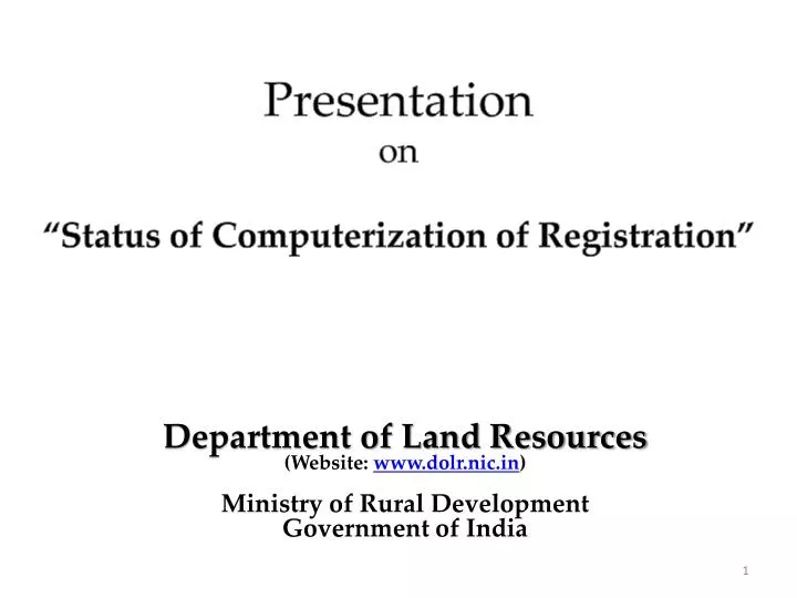 presentation on status of computerization of registration
