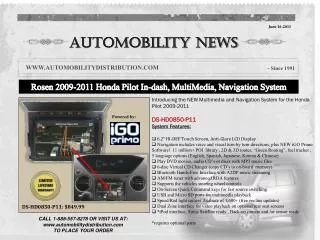Rosen 2009-2011 Honda Pilot In- dash , MultiMedia, Navigation System