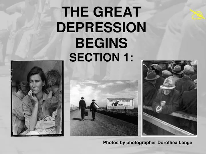 the great depression begins section 1