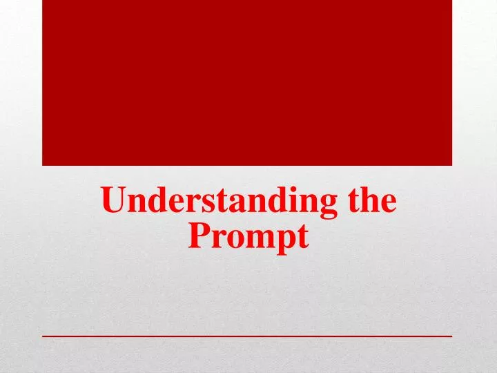 understanding the prompt