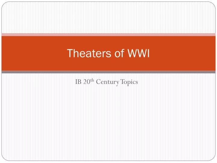 theaters of wwi