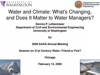 Water and Climate: What's Changing, and Does It Matter to Water Managers?