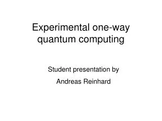 Experimental one-way quantum computing