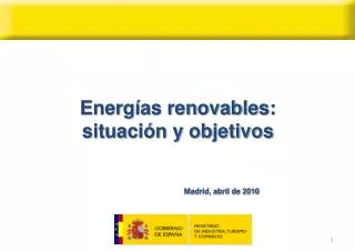 Energías renovables: situación y objetivos
