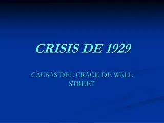 CRISIS DE 1929