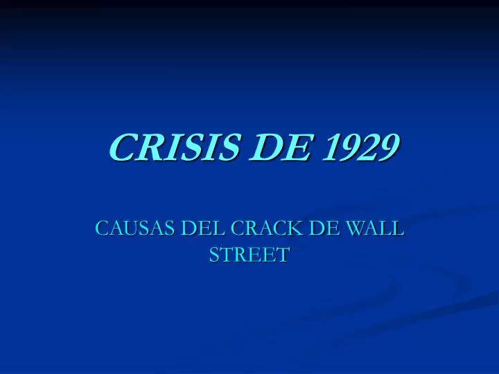 crisis de 1929