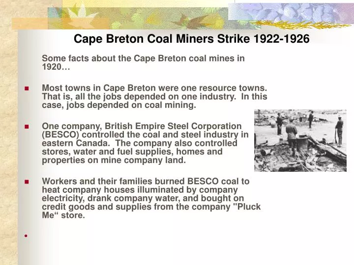 cape breton coal miners strike 1922 1926