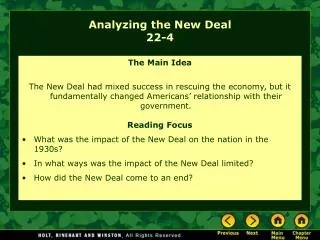 Analyzing the New Deal 22-4