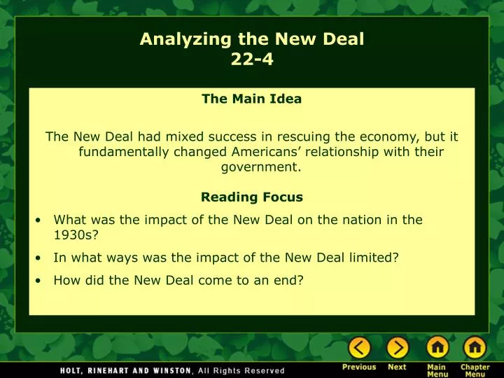 analyzing the new deal 22 4