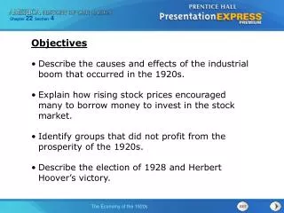 Describe the causes and effects of the industrial boom that occurred in the 1920s.