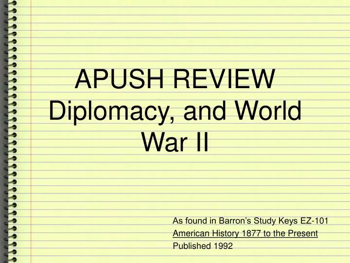apush review diplomacy and world war ii