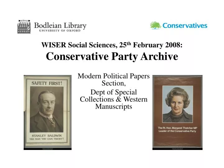 wiser social sciences 25 th february 2008 conservative party archive