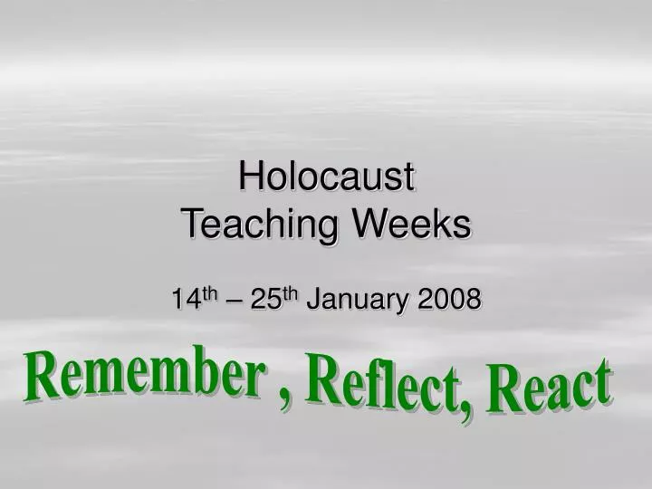 holocaust teaching weeks