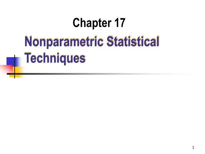 nonparametric statistical techniques