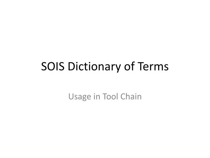 sois dictionary of terms
