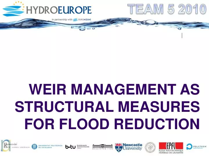 weir management as structural measures for flood reduction