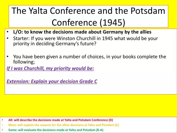the yalta conference and the potsdam conference 1945