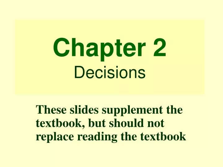 chapter 2 decisions