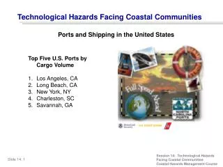 Top Five U.S. Ports by Cargo Volume Los Angeles, CA Long Beach, CA New York, NY Charleston, SC