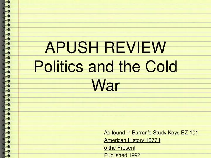 apush review politics and the cold war