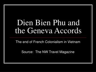 Dien Bien Phu and the Geneva Accords