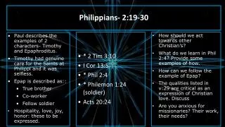Philippians- 2:19-30