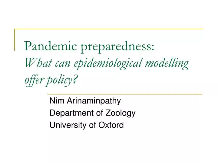 pandemic preparedness what can epidemiological modelling offer policy