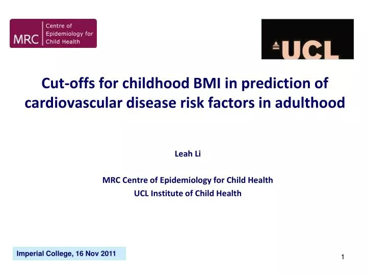 cut offs for childhood bmi in prediction of cardiovascular disease risk factors in adulthood