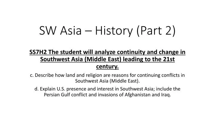 sw asia history part 2