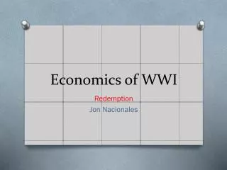 Economics of WWI