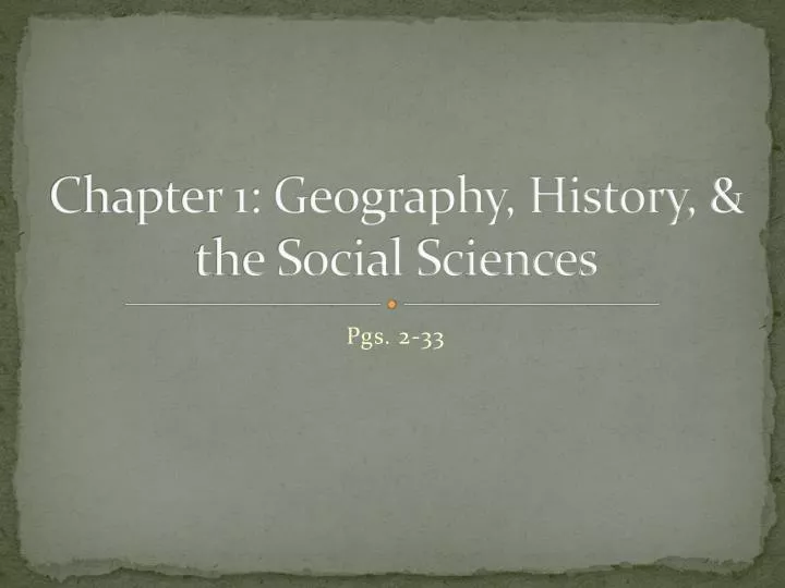 chapter 1 geography history the social sciences