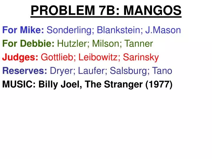 problem 7b mangos