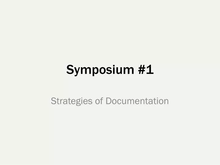 symposium 1
