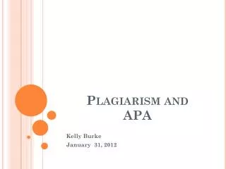 Plagiarism and APA