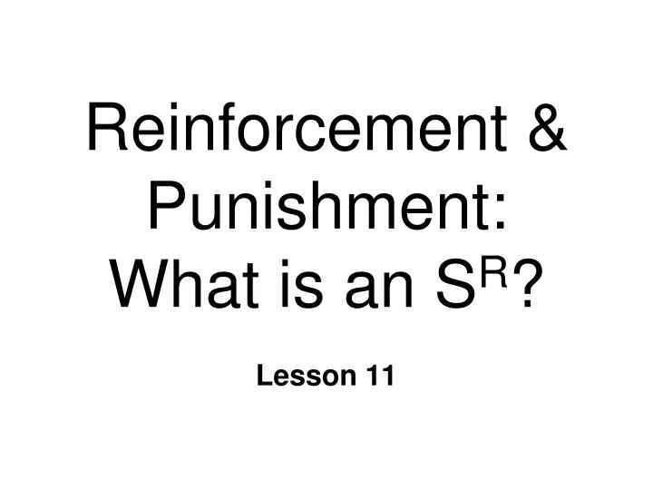 reinforcement punishment what is an s r
