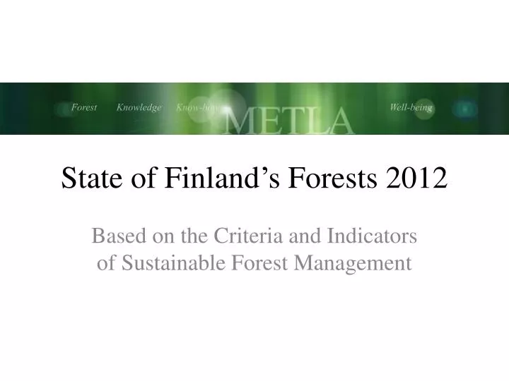 state of finland s forests 2012
