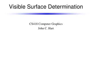 Visible Surface Determination