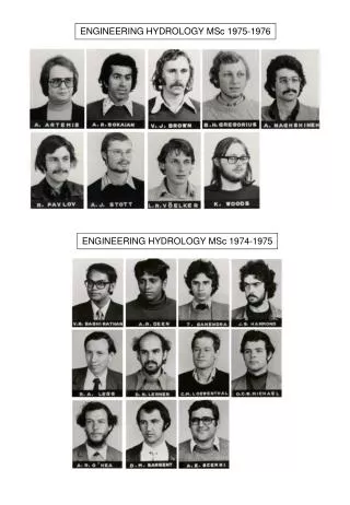 ENGINEERING HYDROLOGY MSc 1975-1976