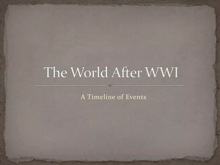 the world after wwi