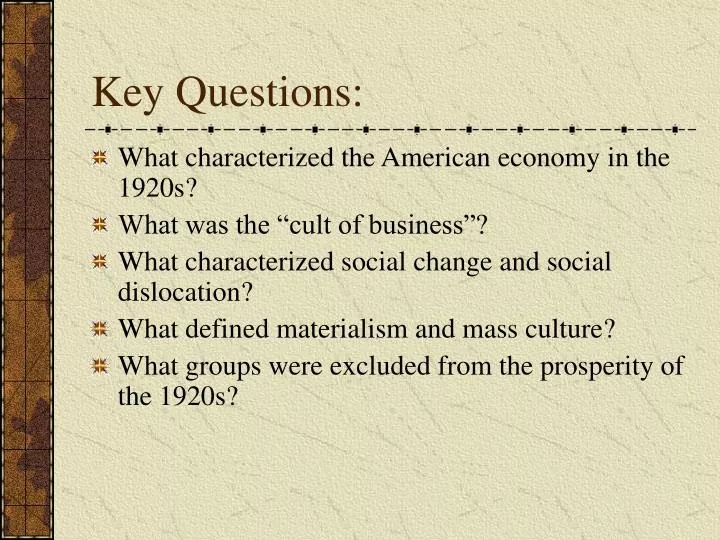 key questions