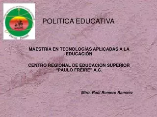 POLITICA EDUCATIVA