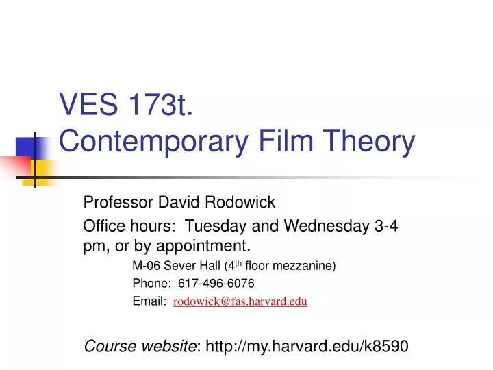 ves 173t contemporary film theory