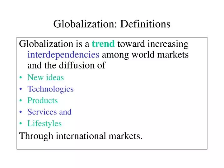 globalization definitions