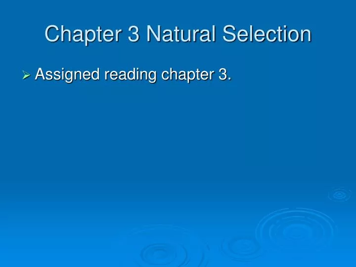 chapter 3 natural selection
