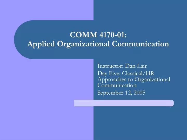 comm 4170 01 applied organizational communication