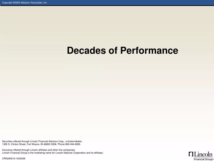 decades of performance