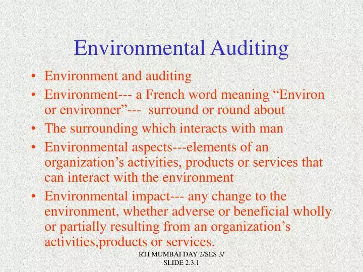 environmental auditing
